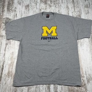 VTG Nike Center Swoosh Michigan University Football Tee Shirt Sz L